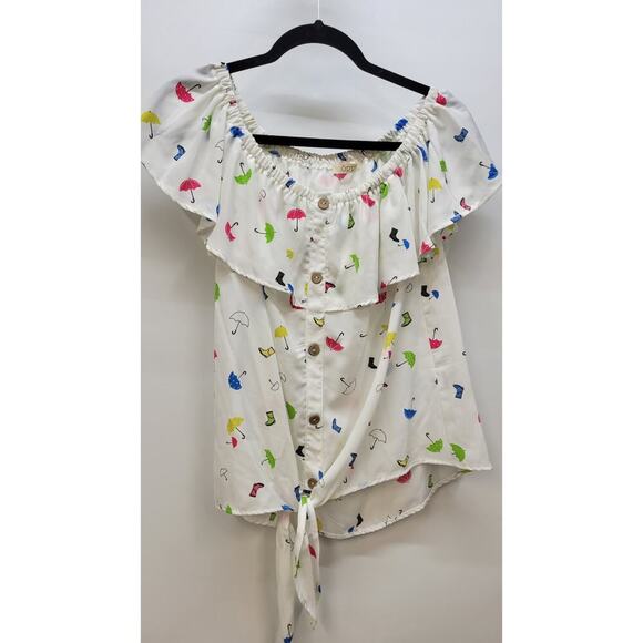 ODDY Flutter Sleeve Knot Top Small - Picture 1 of 6